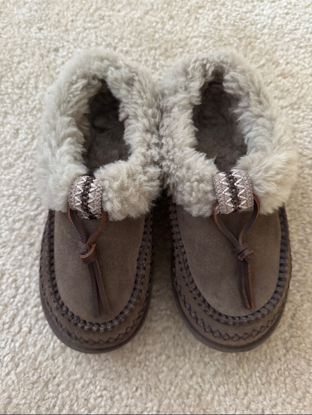 UGG Women's Brown Shearling Lined Slippers